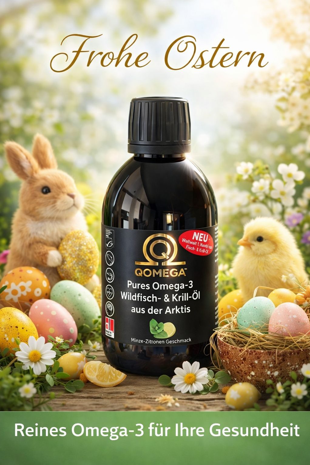 Pures Omega-3 Wildfisch- und Krill-Öl aus der Arktis 300 ml